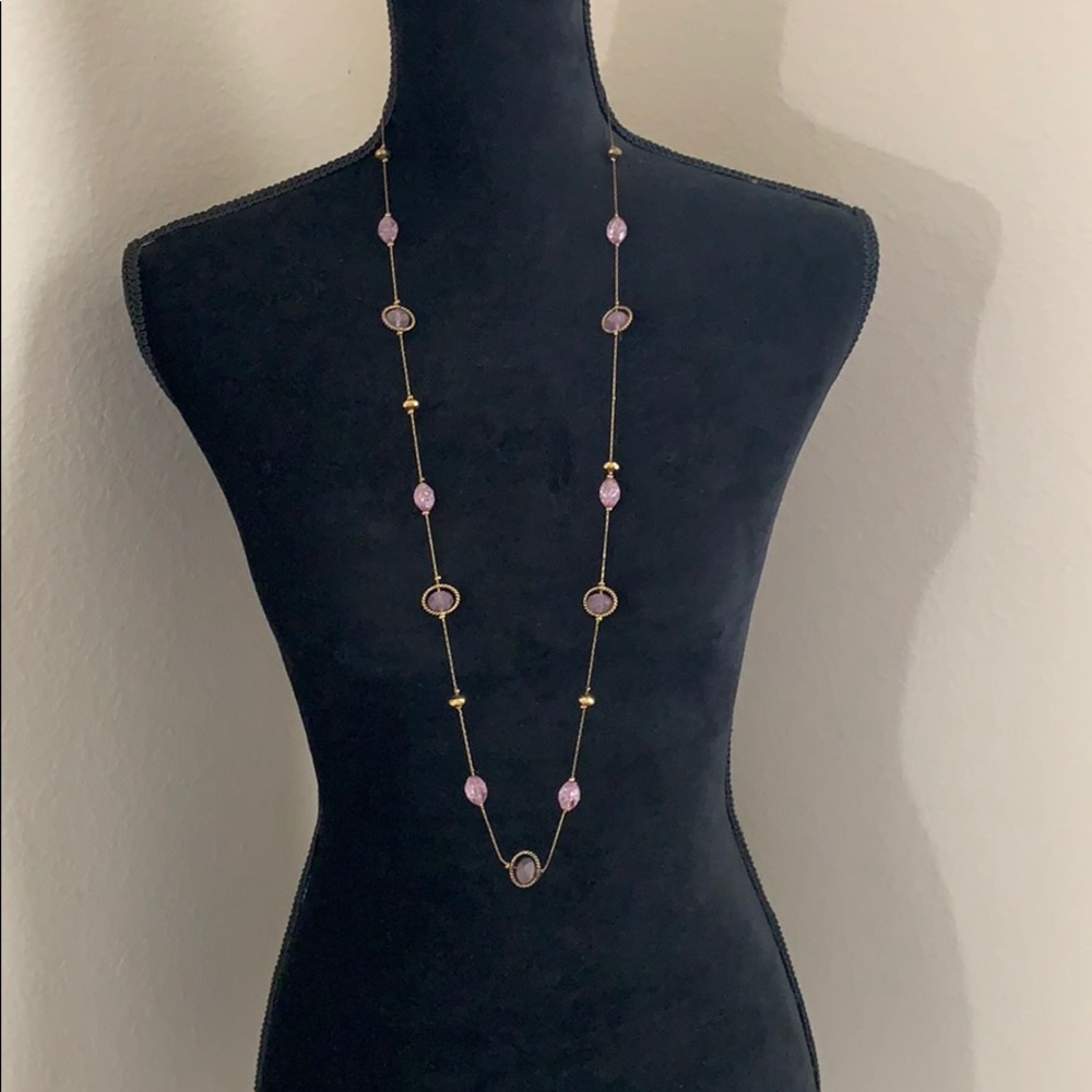 Th Icing purple and gold fashion necklace